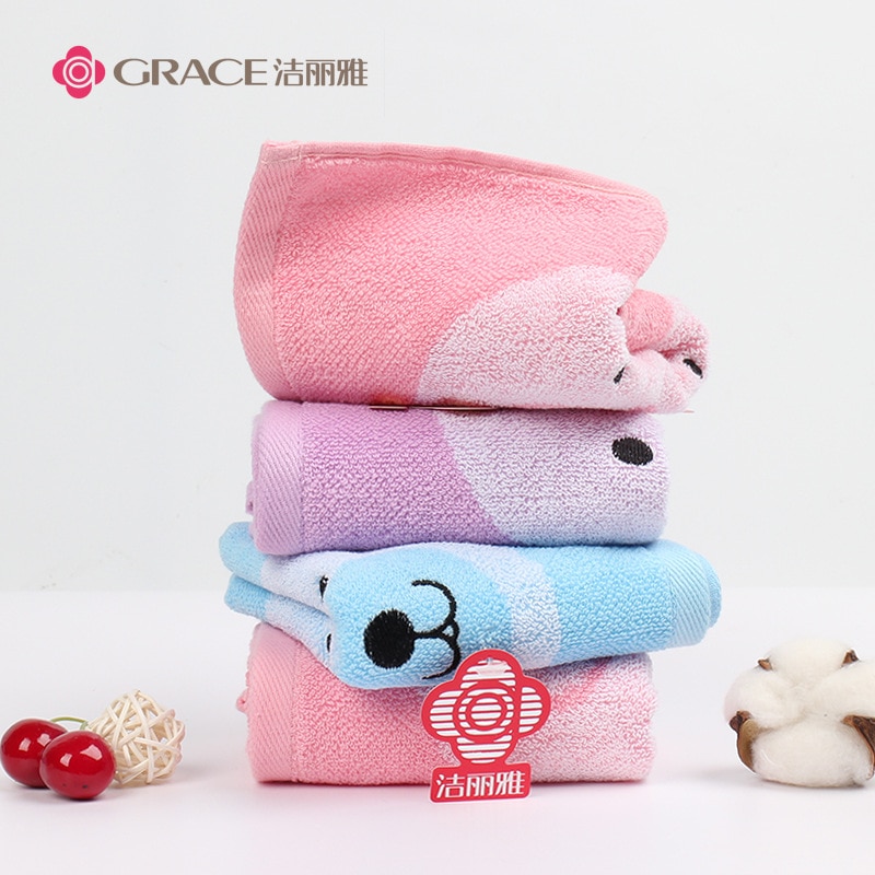 Bomuldshåndklæde babyhåndklæde absorberende børnehåndklæde sød baby blød ansigtsvask bomuldshåndklæde