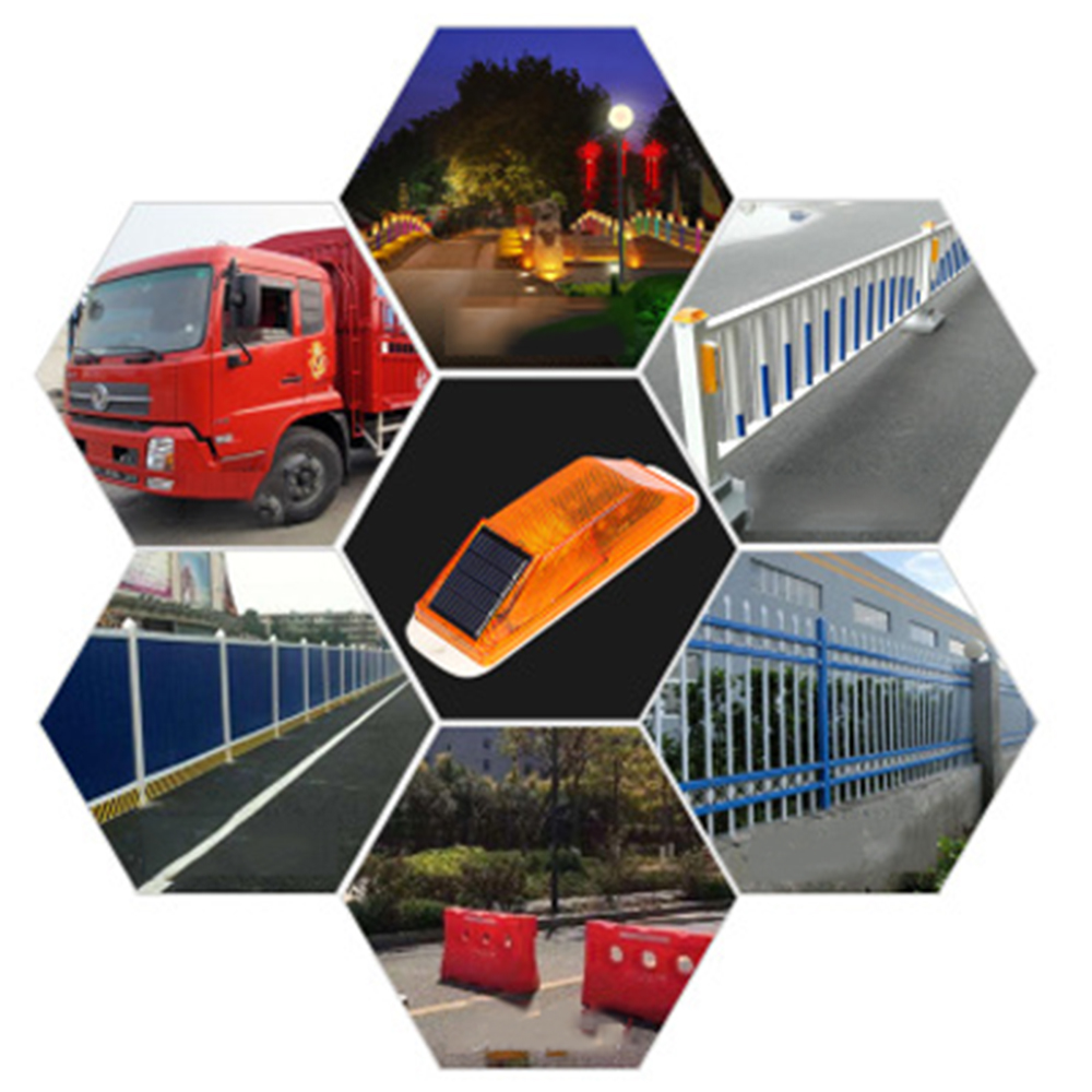 Car LED Warning Light Traffic Caution Lights Night Driving Single Lights Universal Waterproof Lamp Solar Powered Car Accessories