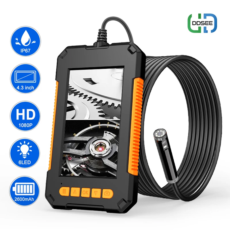 P40 8Mm Enkele Dual Lens Industriële Endoscoop 1080P 4.3 &quot;Ips Lcd Digitale Inspectie Camera Met 8 Led voor Auto Riool Controle