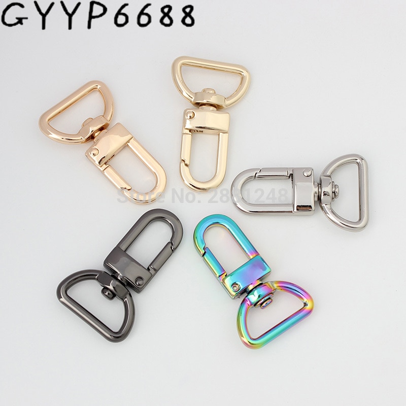 10-30pcs 20mm tone trigger snap hook clasp metal clip swivel dog leash purse parts making rainbow hardware