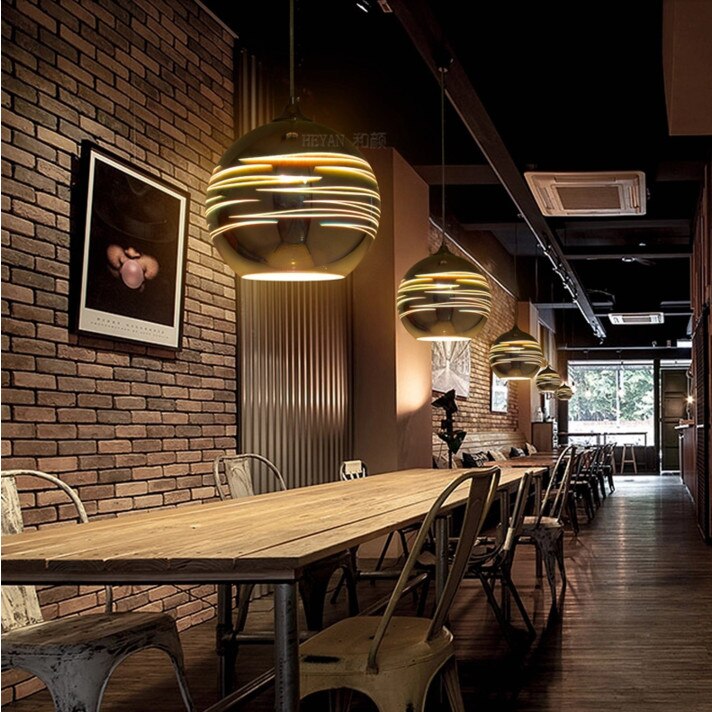 Lukloy Led Hanglampen Spiegel Glas Bal Planeet Sitellite Hanger Lamp Voor Loft Restaurant Bar Eetkamer Keuken Eiland