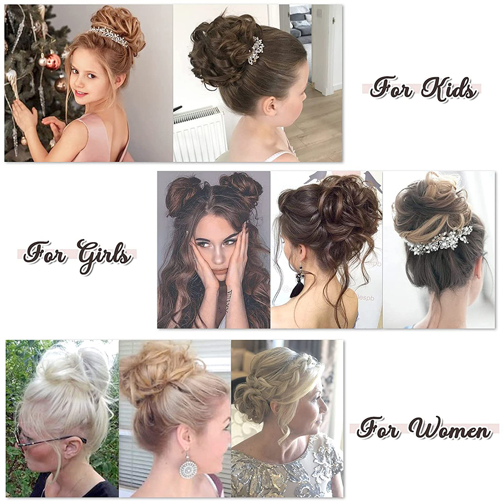 6-Zoll-Kunsthaar-Dutt-Erweiterungen, unordentliche lockige elastische Haargummis, Haarteile, Chignon, Krapfen, Hochsteckfrisur, Haarteile für Frauen