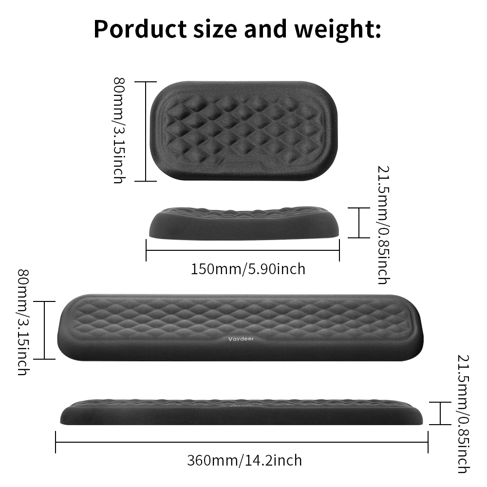 Keyboard and Mouse Wrist Rest Pad Padded Memory Foam Hand Rest Support for Office, Computer, Laptop
