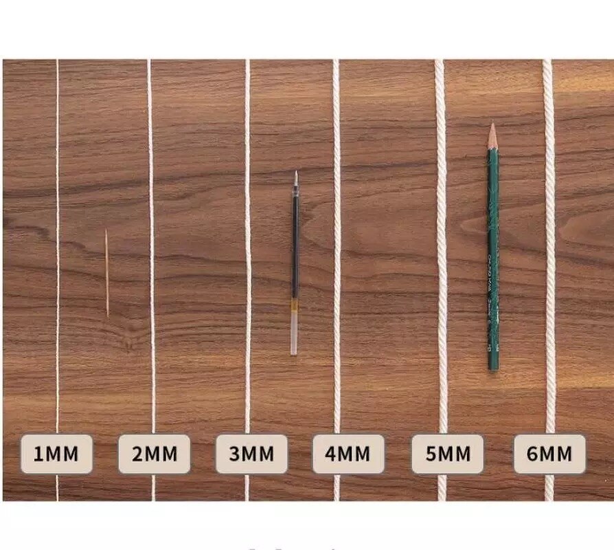 Handmade Macrame Boho decor 1/2/3/4/5/6/8/10mm Cotton Beige thread Cord Rope Twisted String DIY Home Wedding decoration supply