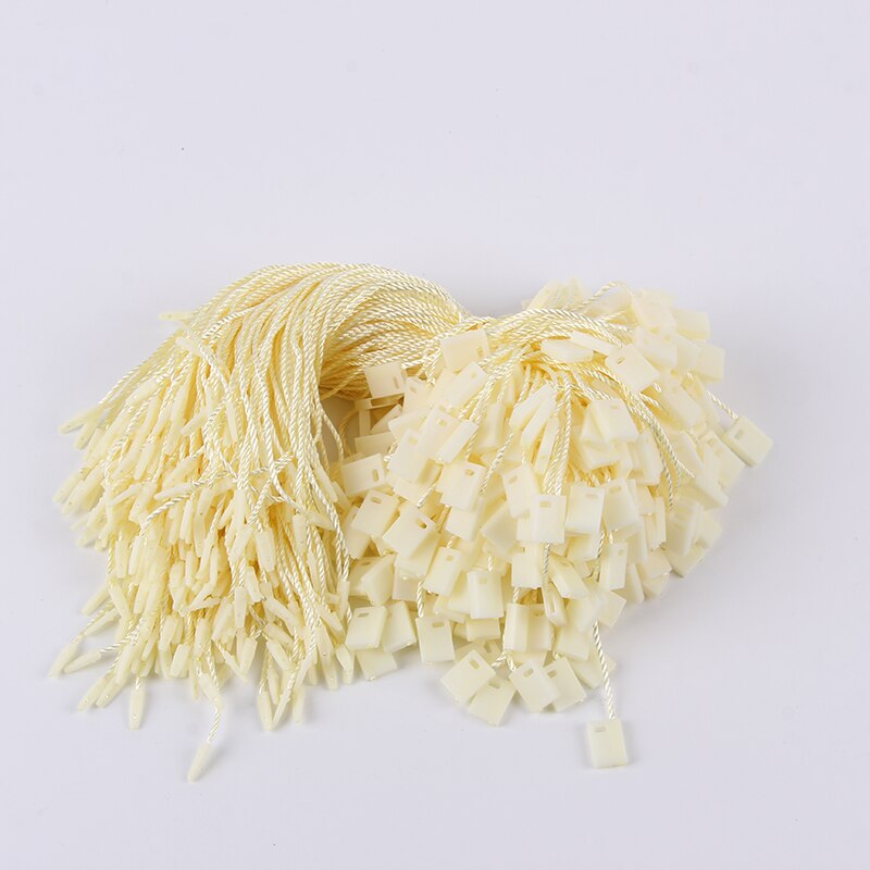 950 stücke Bunte Hängen Tag Nylon String Snap Lock Pin Schleife Verschluss Haken Krawatten: Beige