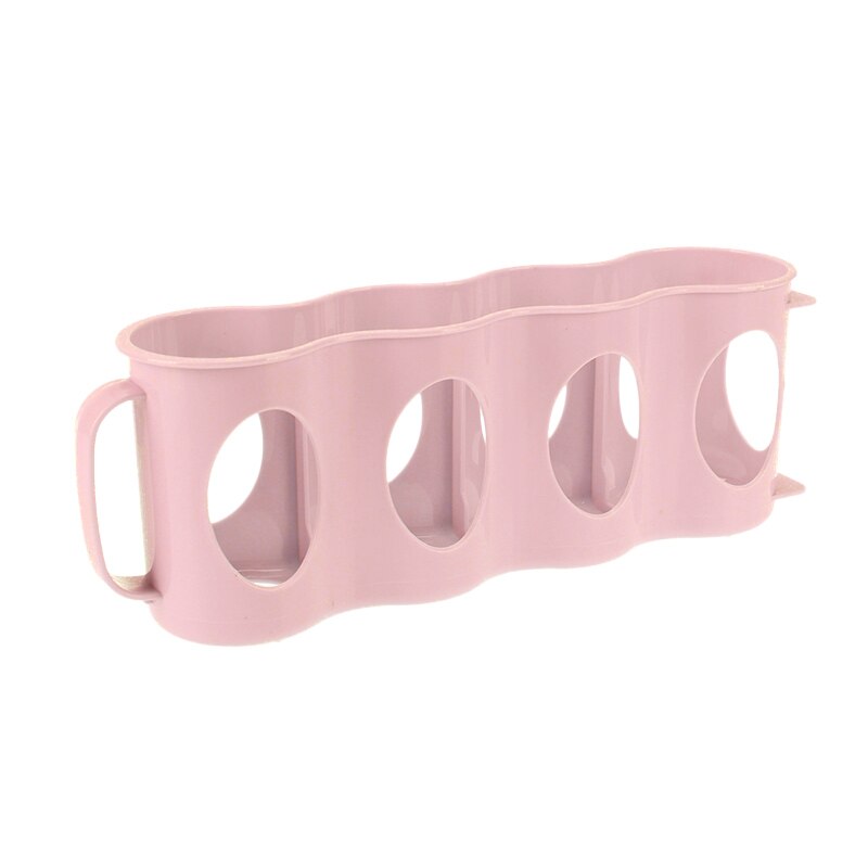 4 Holes Durable Beer Soda Coke Beverage Can Storage Box Refrigerator Beverage Bottle Holder Refrigeration Kitchen Organizer Food: Pink