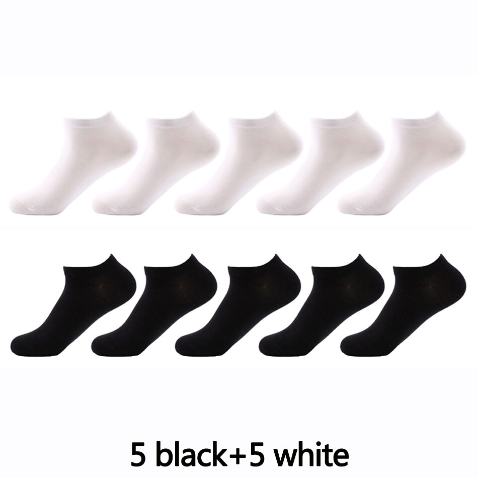 10 Pairs Ankle Socks Men Socks Low Cut Ankle Sock Men Short Socks Casual Sports Cotton Socks Men&#39;s No Show Socks Size 6-11: 5 black 5 white