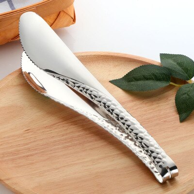Gold Bread Clip Rose Golden Food Tongs Black Barbecue Buffet Salad Steak Clever Tong Bar Serving Clamp Kitchen Accessories 20cm: Silver Tong