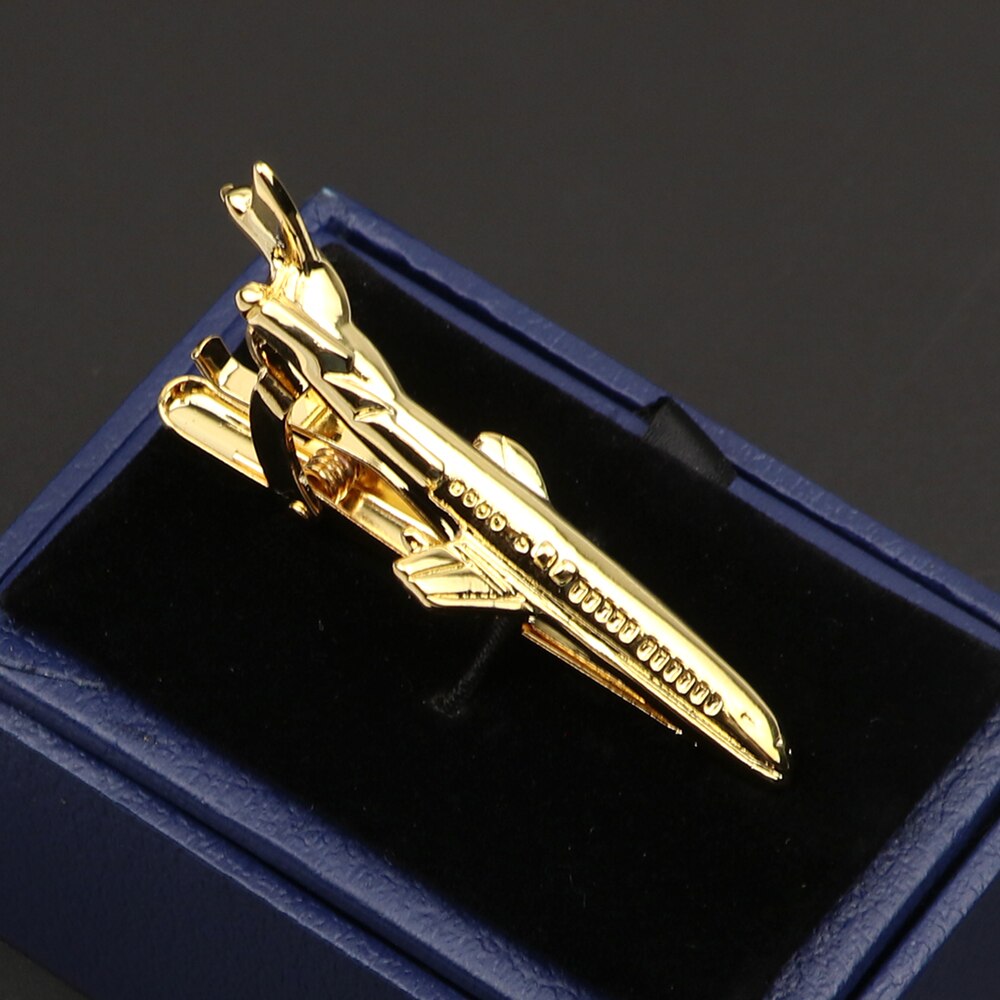 Pince à cravate en métal pour hommes, classique, or, épée d'avion, Chrome brillant, acier inoxydable, bijoux d'affaires, créatifs: 9