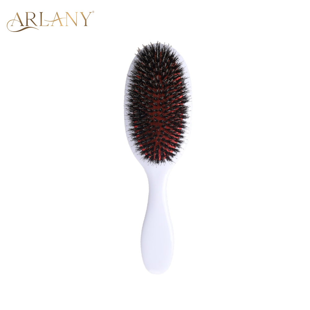 ARLANY-cepillo de pelo con cerdas de jabalí, peine de masaje, herramienta de Peinado, accesorios de salón de belleza, herramienta para extensiones de cabello de peluquería: Blanco