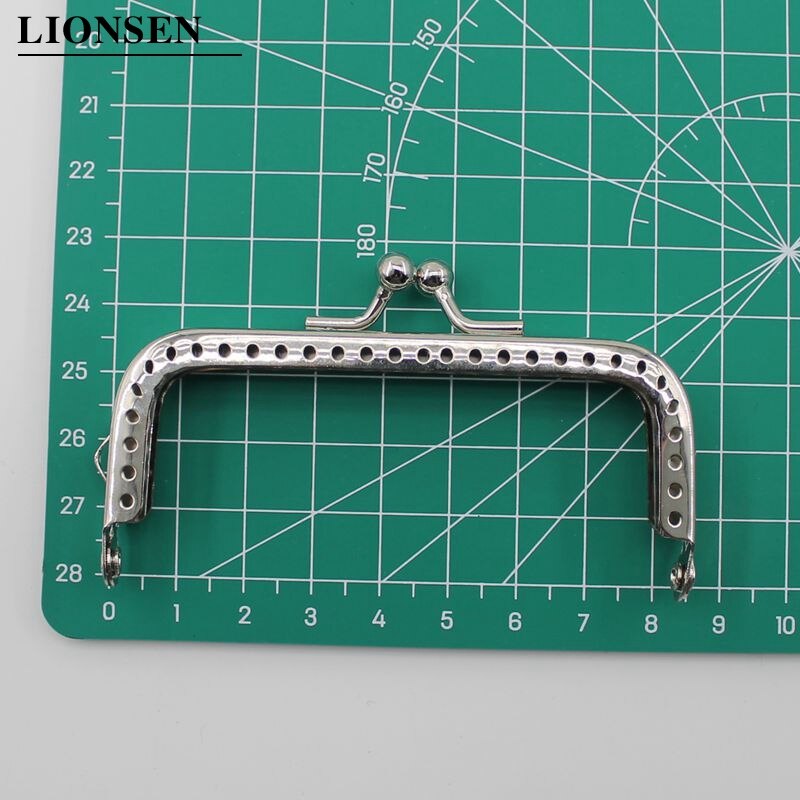 1 Stuk Glanzende Zilveren Vierkante Basic Metal Purse Frame Kus Sluiting Lock Diy Tas Accessoires 6.5/8.5/10.5/12.5/15/18Cm