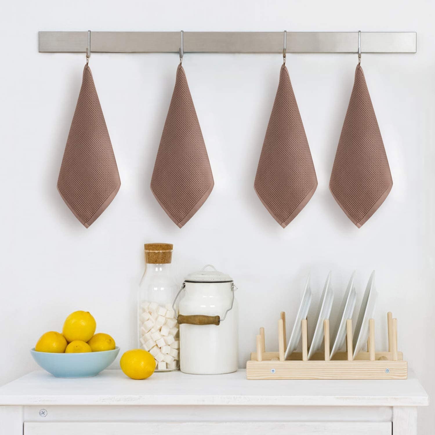 Cotton Kitchen Dish Cloth 2-pack Ultra Soft Absorbent Dish Drying Dish Fabric Cleaning Cloths No Fading Remove Oil Fast45#