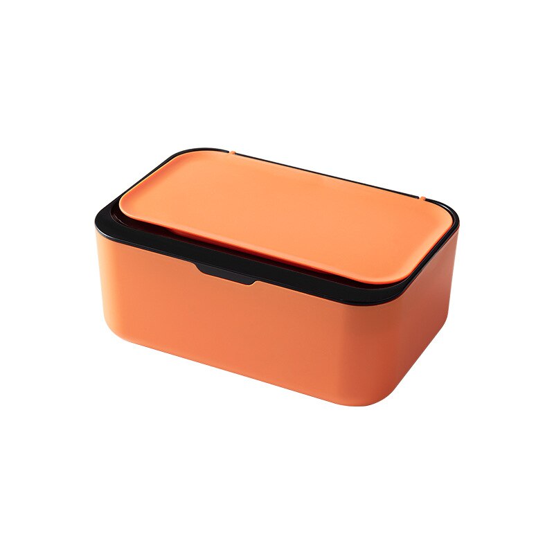 1Pcs Plastic Tissue Box Storage Case Wet Tissue Box Toilet Paper Container For Home Car Tissue Paper Dispenser: Black Orange