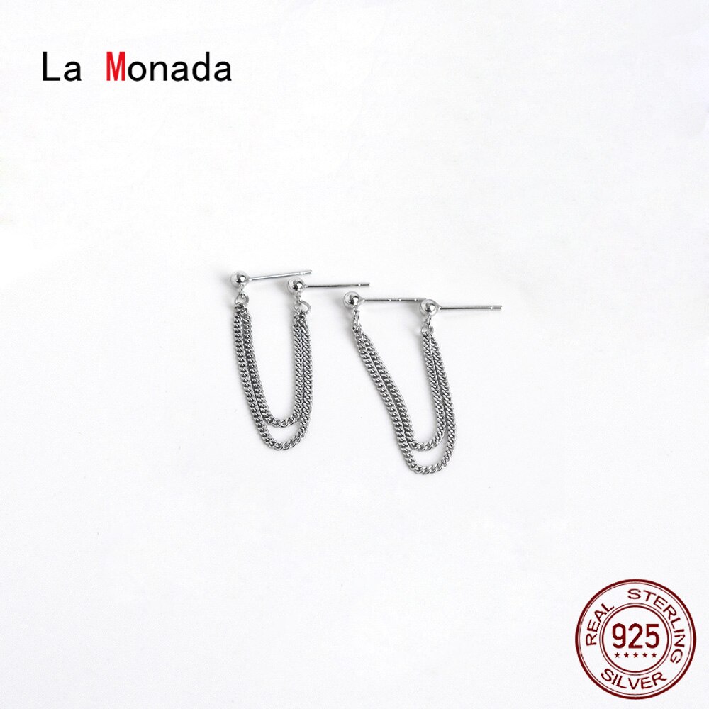 La Monada Women Silver Earrings Stud Tassel Trend Silver 925 Jewelry Woman Earrings For Women Silver 925 Girls Ball