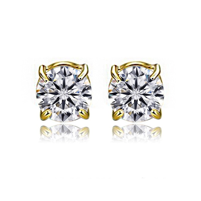 Klassieke Magnetische Gesp Kristallen Oorbellen Voor Vrouwen Meisjes Mode Strass Koper Clip Oor Sieraden 2 Stuks: gold silver