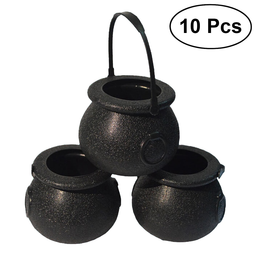 10pcs 5x7cm Halloween Candy Bucket Witch's Cauldron Trick or Treat Candy Pail Holder