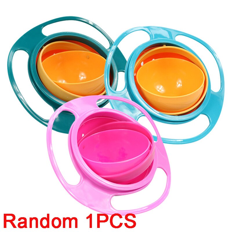 Bowl 360 Rotate Spill-Proof Gyro Bowl Infants Toddler Baby Kids Training Feeding Bowl Practice Feeding Spill no spill Dishes: Random 1pcs