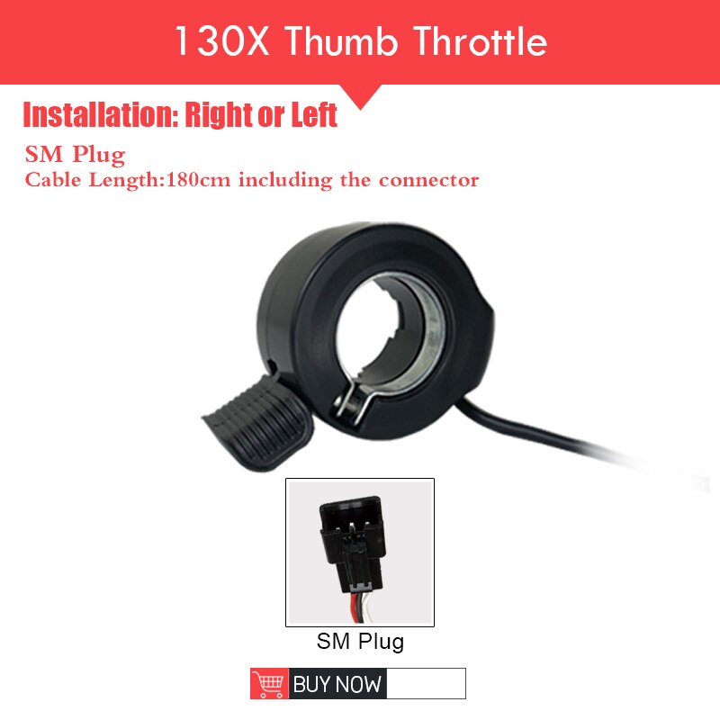 Electric Bicycle Finger Thumb Throttle ebike Whole Throttle Half Twist Throttle Handle for Electric Scooter Bike Conversion Kit: 130X SM