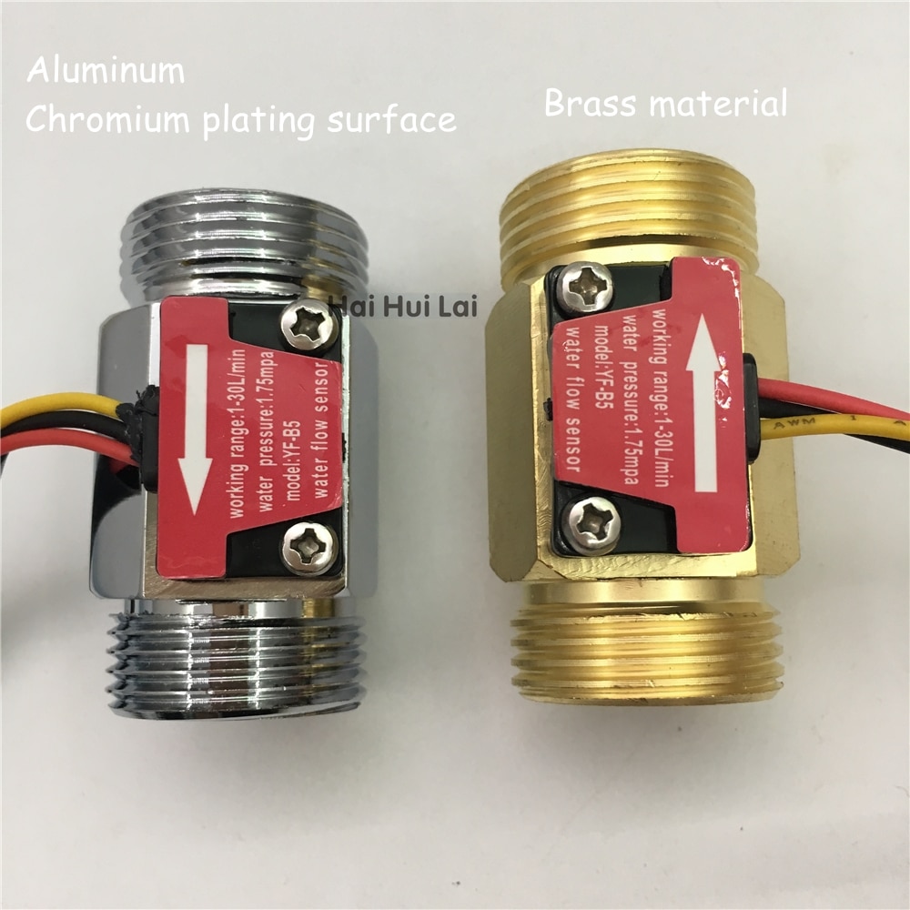 YF-B5 G3/4" Aluminum alloy Chromium plating surface water Hall Effect pulse output flow sensor