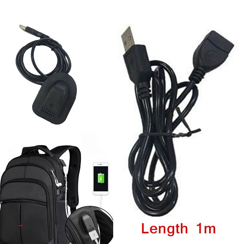 10 pieces USB backpack extension cable USB portable high computer data cable 1M male to female PVC black