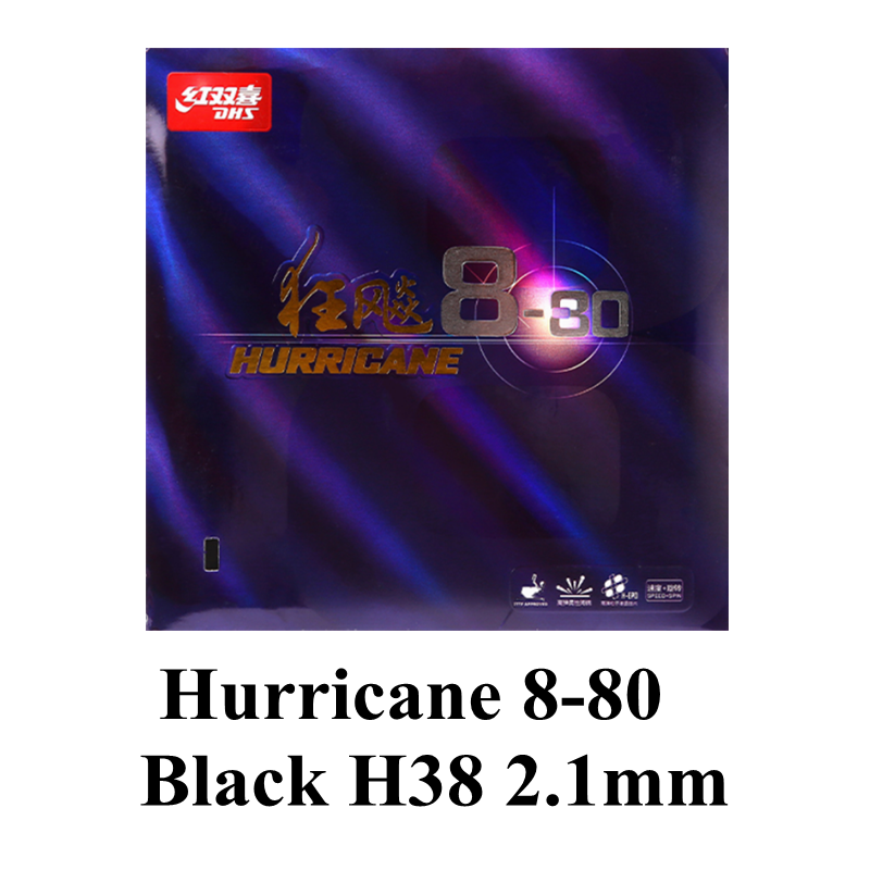 DHS – Tennis De Table en caoutchouc, Original, Hurricane 8-80, Hurricane8-80, H8-80: H38 BLACK