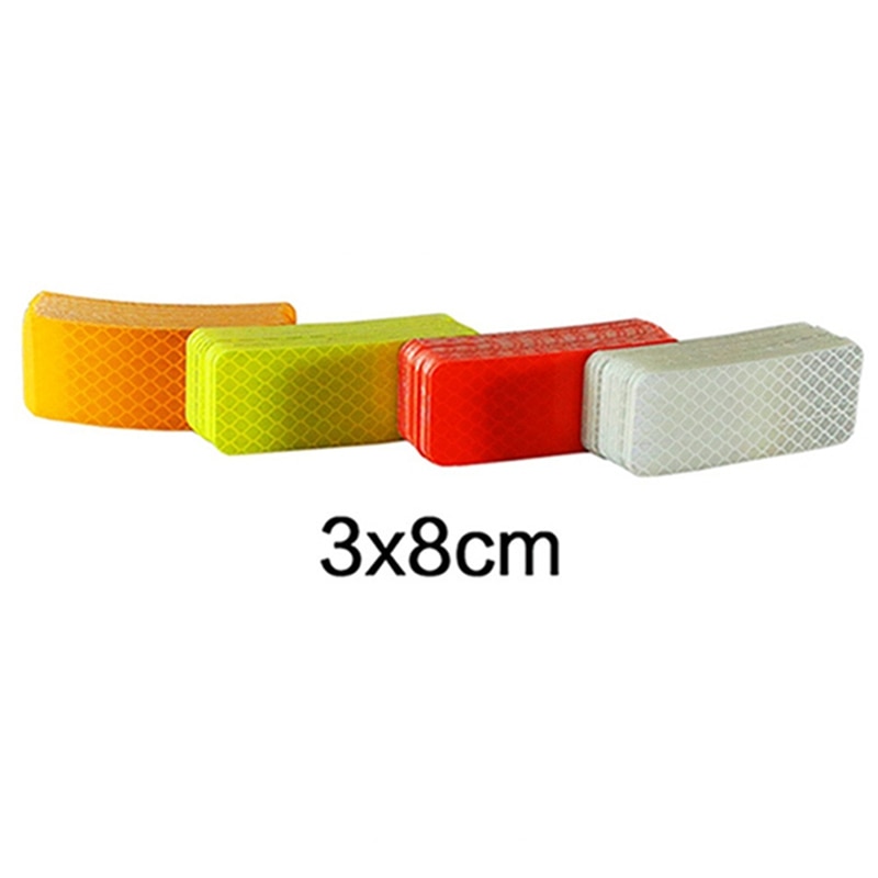 Cinta de tira de advertencia reflectante para parachoques de coche, calcomanías reflectantes de seguridad, estilo