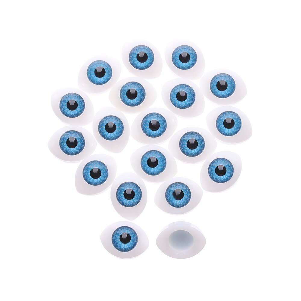 20 pçs/set quente nova boneca olhos de segurança para diy brinquedo olhos animais brinquedo fantoche fazer dinossauro olhos diy artesanato acessórios brinquedos diy olhos: Azul / 14x19mm