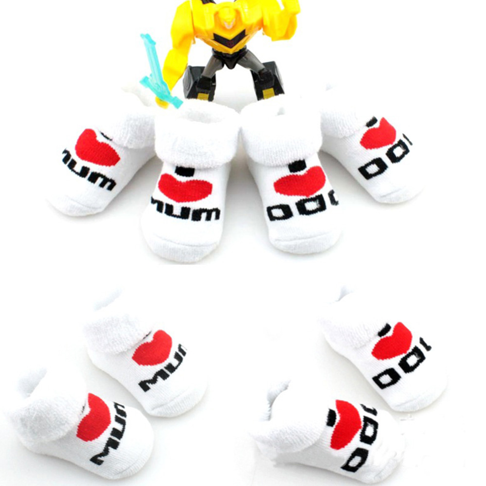 Newborn Baby Toddler Infant Boys Girl Cotton Love Mom/Dad Socks 0~6 Months