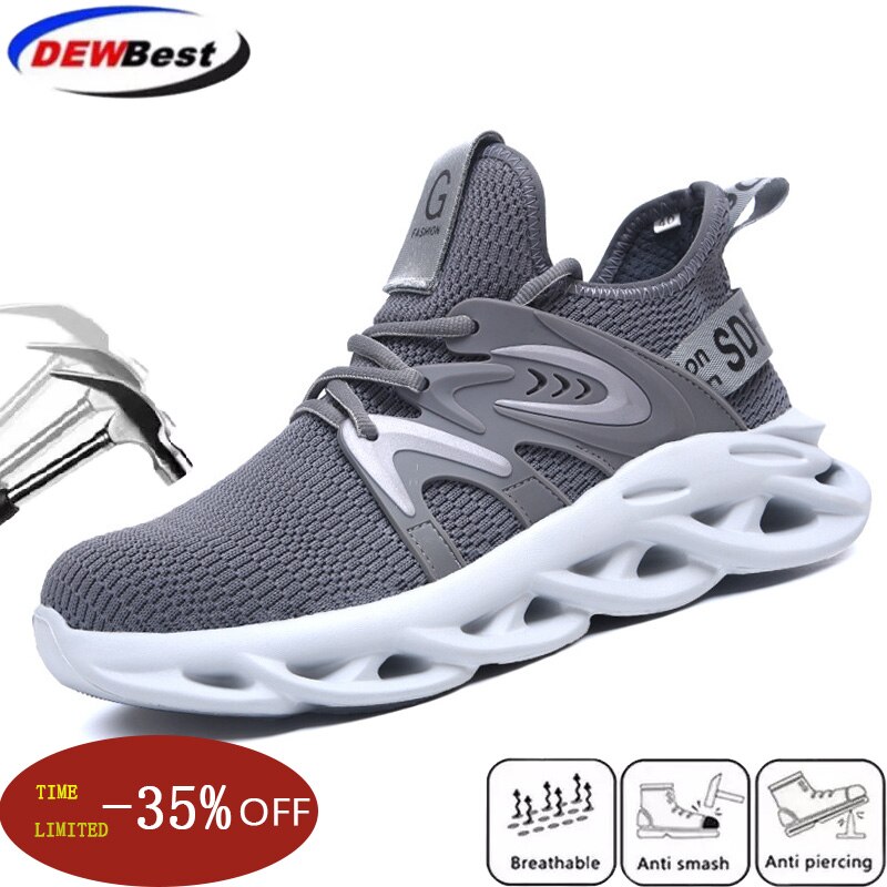 Men&#39;s safety shoes, men&#39;s anti-puncture safety boots, steel-toed work shoes, lightweight work boots, men&#39;s work sports shoes