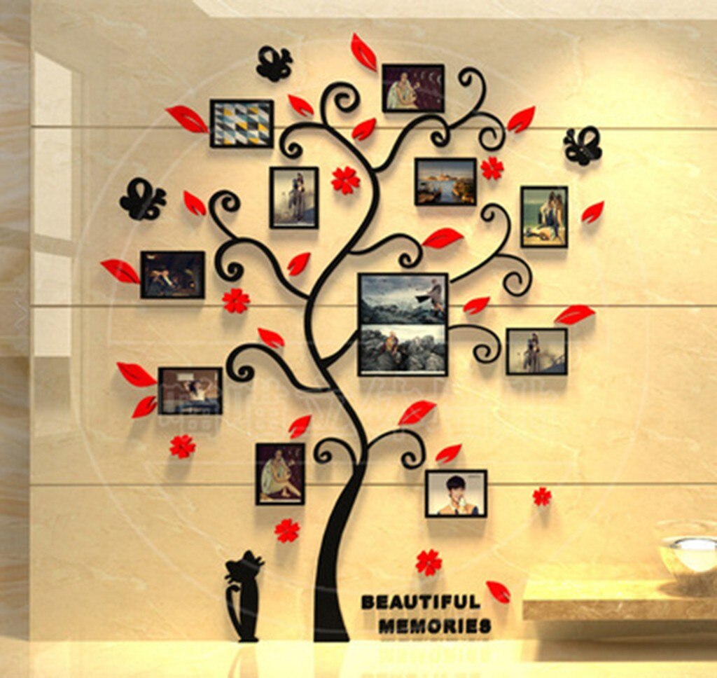 40# 3D DIY Photo Frame Tree PVC Wall Decal Family Sticker Mural Art Home Room Decor Children Baby Photos Picture Frame Decor