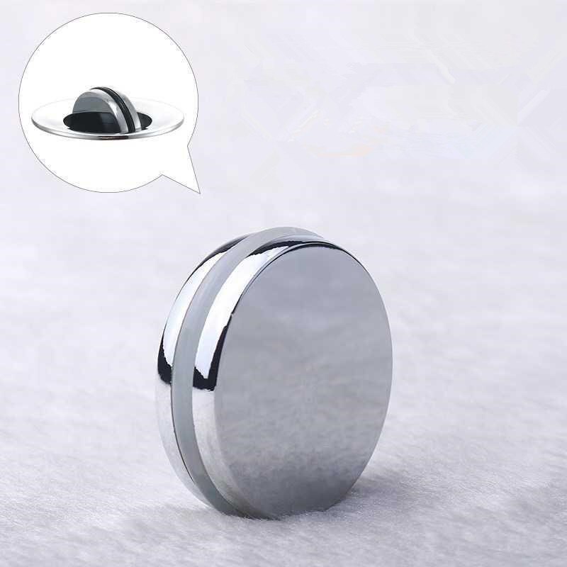 Universal diskbänk flip plug tätning vattenpropp rund stål handfat dräneringsrör hål lock lock för badrum kök avloppssil