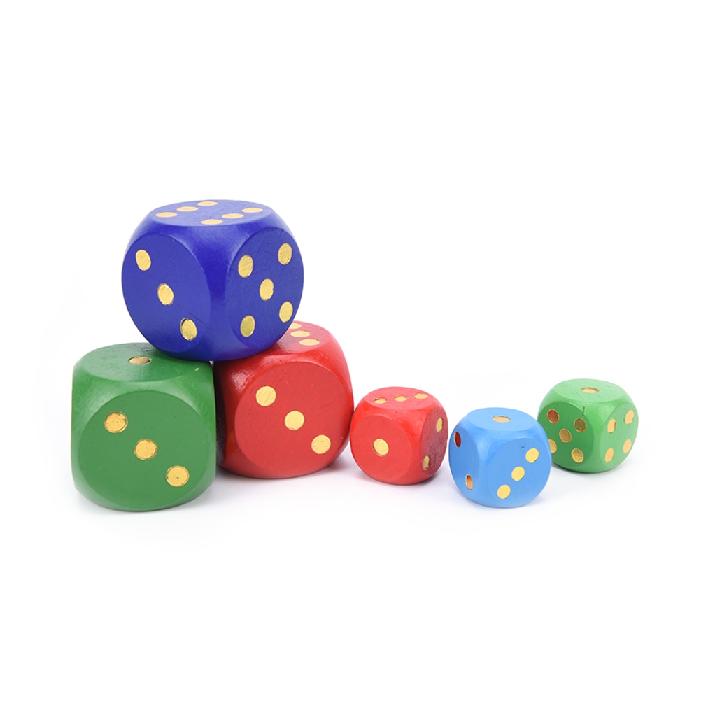 1Pcs 6 Side Big Size Wooden Dice Cubes Adult Children Toy Fun Board Game Night Bar KTV Entertainment Game Dice 50mm 30mm