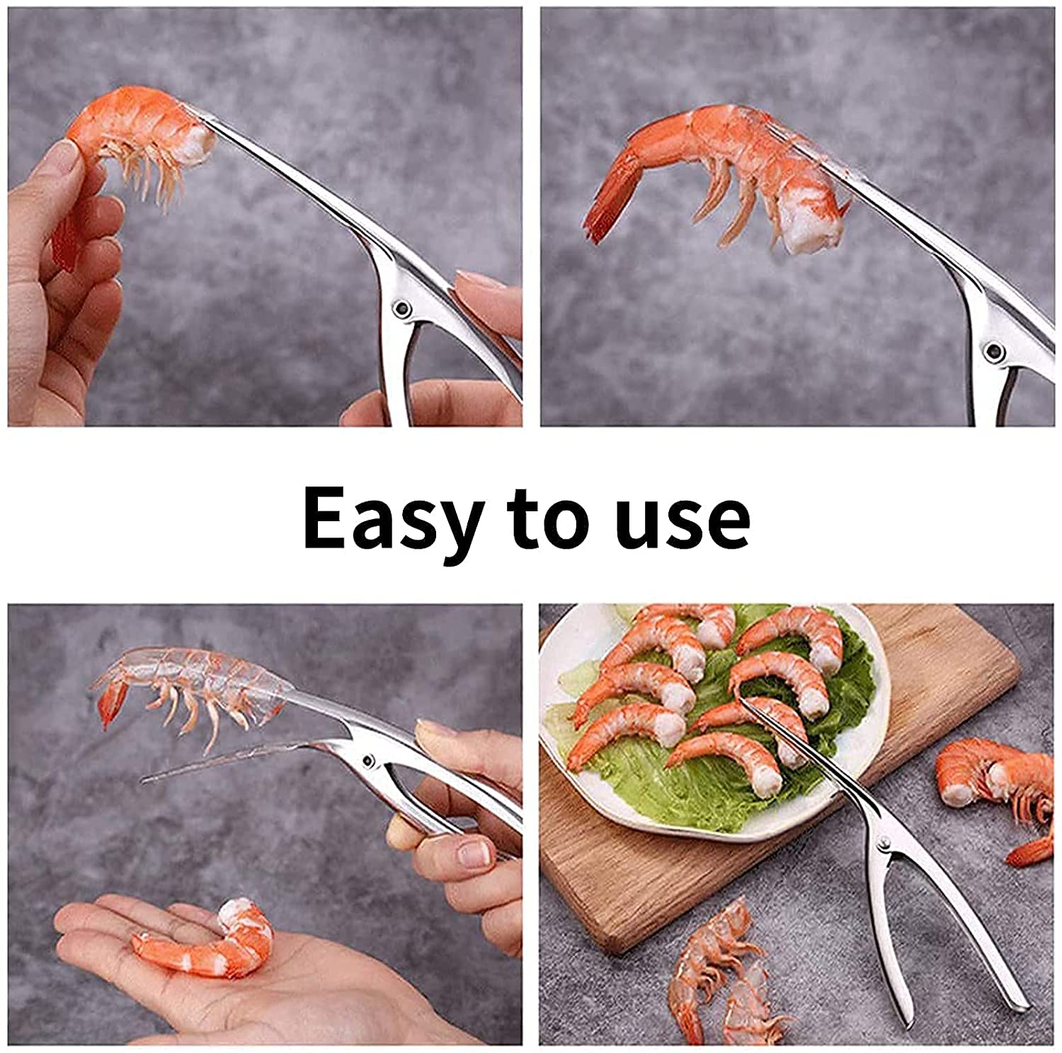 Éplucheur de crevettes en acier inoxydable, ustensile de cuisine pour éplucher les fruits de mer