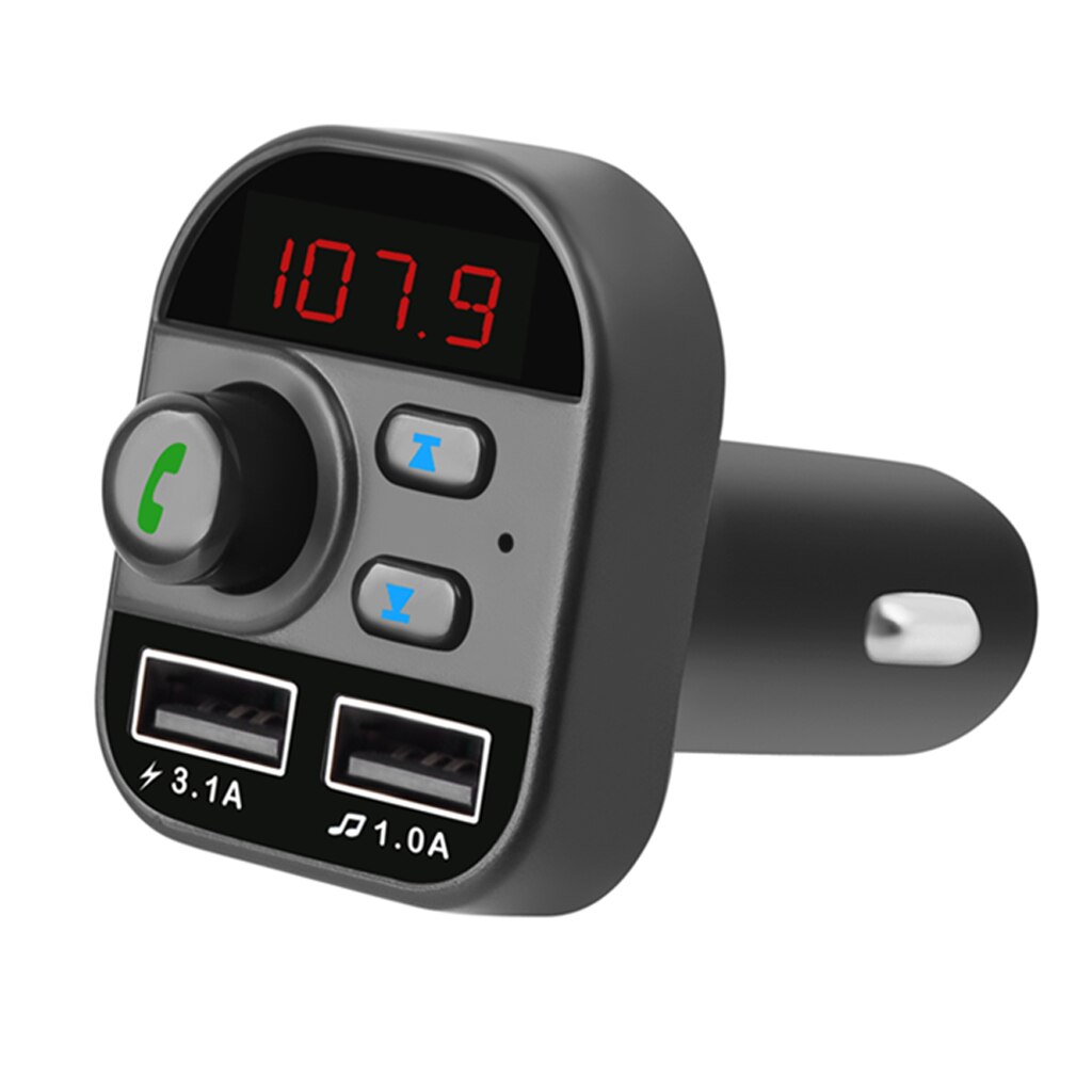 Bluetooth 5.1 FM Transmitter Stereo Radio Player USB Jack Hands Free Calling