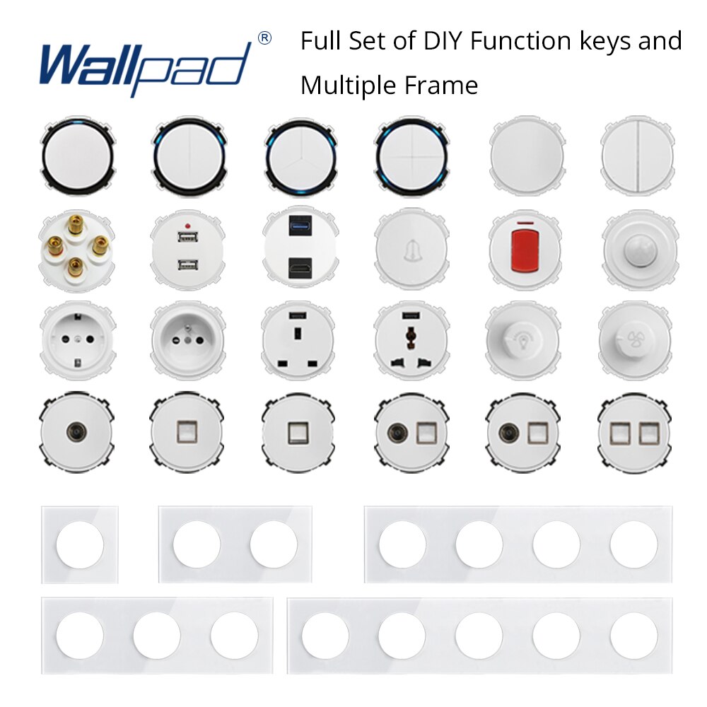 Prise murale Wallpad MF | Multifonction, clé de fonction uniquement, prise murale électrique, prises électriques, prises électriques