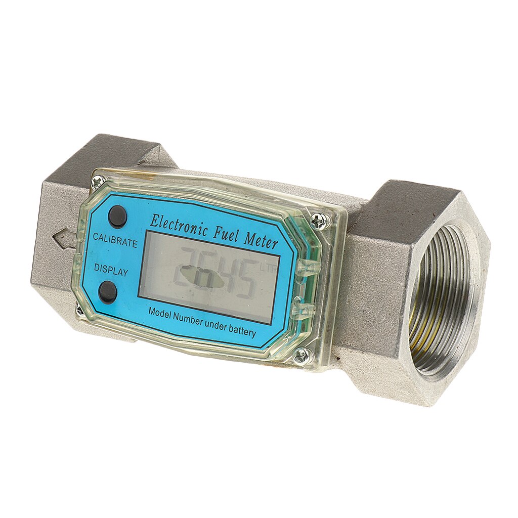 Digital Diesel Fuel Flow Meter 1.5'' Electronic Turbine Flow Gauge 380L/Min