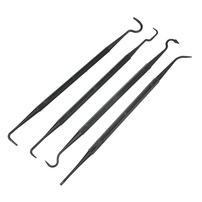 Herramienta de limpieza detallada de bicicletas, accesorios, cepillos de alambre y 4 púas de nailon y juego de cepillos, 3 cepillos de doble cabeza, herramienta para bicicleta: Negro