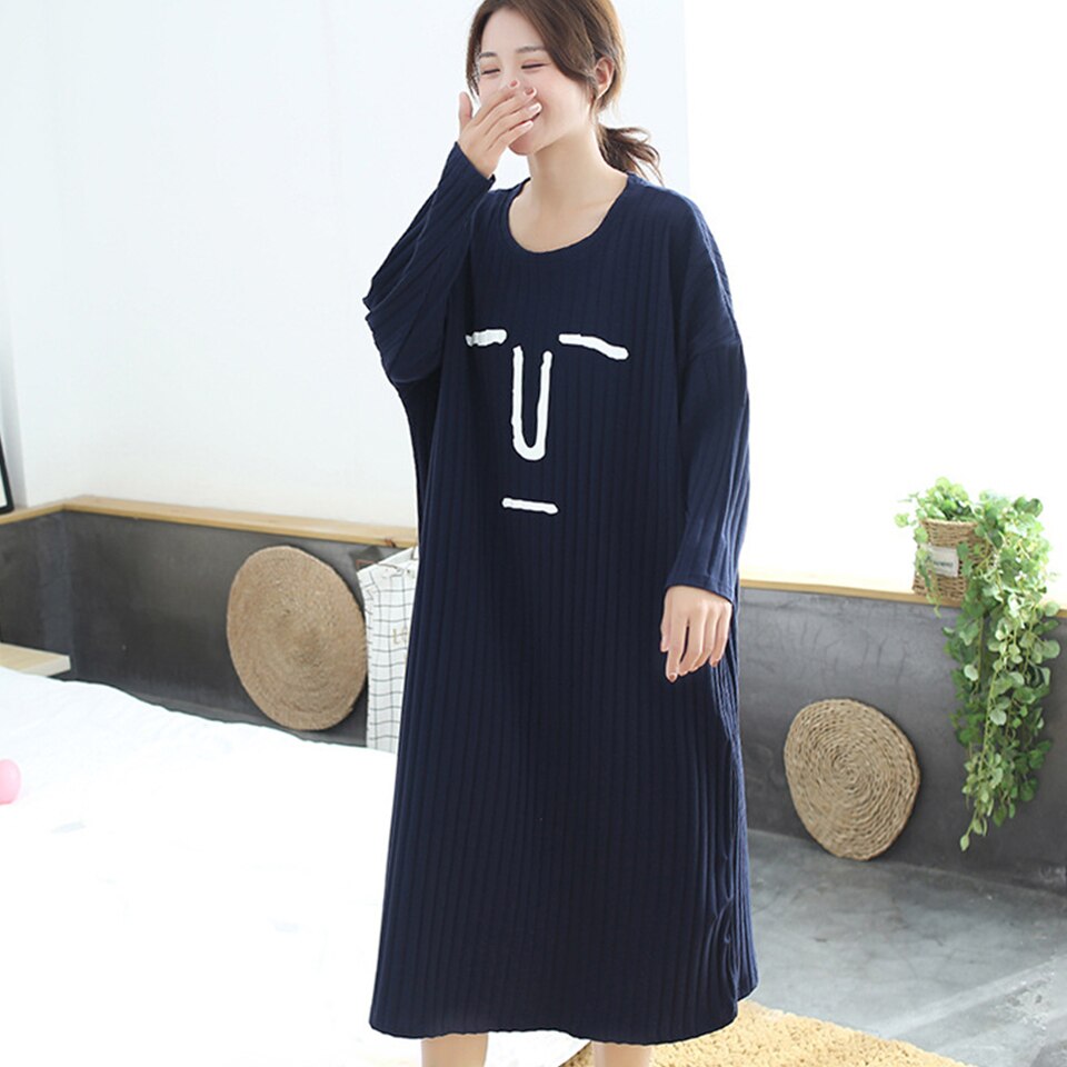 Ladies Petticoat Women'S Cotton One-Piece Nightdress Oversized Loose Pajamas Home Clothing Korean Leisure Skirt Female Sleepwear