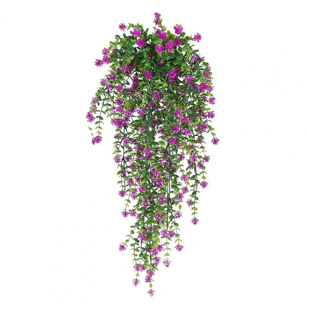 Hängende künstliche Blumenrebe, künstliche Hängeblumen, realistische künstliche Eukalyptus-Blumengirlande für Zuhause, Hochzeit, für Höhle Innenbereich: Weiß