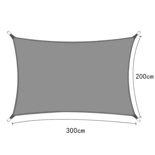 Outdoor Heavy Duty Sun Shade Sail Waterproof Uv Proof Tent Canopy Shelter Sunshade Camping Shade Canopy Cover Awning: Rectangle-2X3m