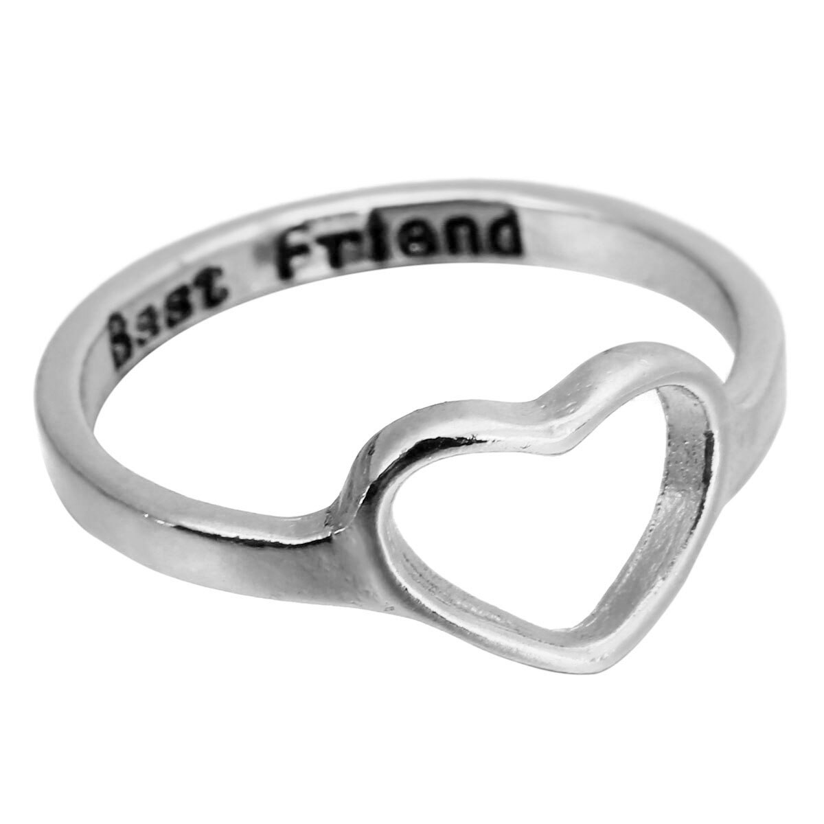 1 st bästa vän ring carve engelska brev ring bästa vänner ihåligt hjärta vänskap årsdag ring för kvinnor smycken