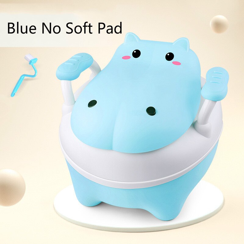 Orinal para bebés niños silla de asiento de entrenamiento portátil lindo hipopótamo viaje olla niños inodoro con cepillo de orinal gratis
