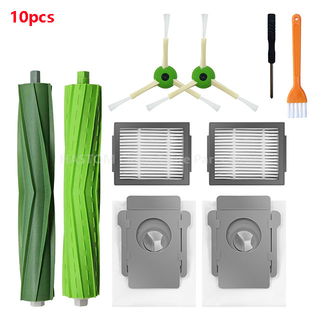 Voor iRobot Roomba i3 i3+ i4 i4+ i6 i6+ i7 i7+ i8 i8+ E5 E6 E7 j7 j7+ j7 Plus Stofzuiger Robot Hoofd-/Zijborstel Hepa Filter: Light Grey