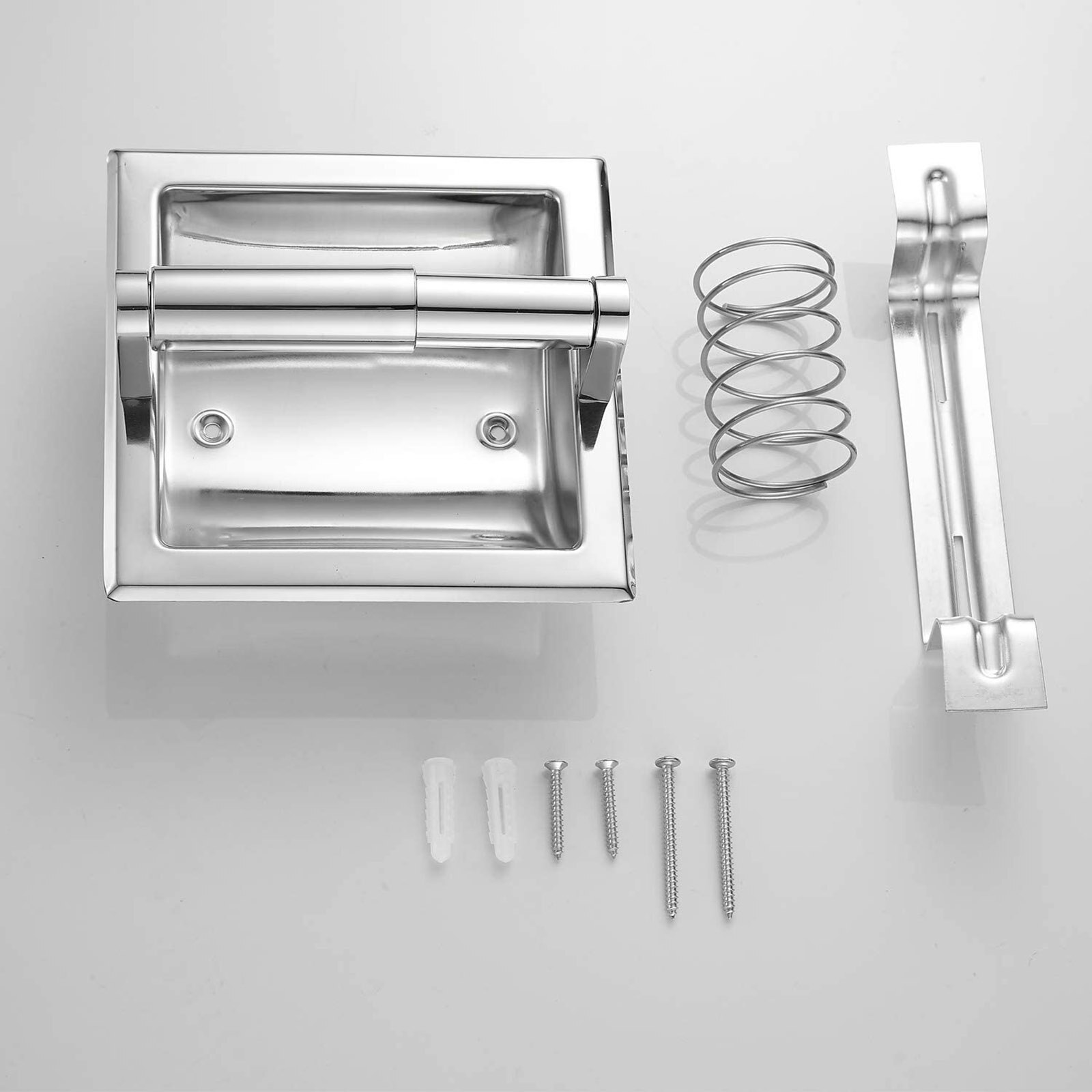 Tissue Rack Built-in Toilet Paper Holder Holders Wall Recessed Stainless Steel Bathroom Storage Mounted Durable Roll Dispenser