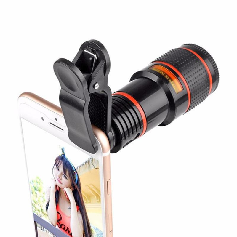 Universal12x Optische Zoom Camera Telescoop Lens Met Clip Voor Mobiele Telefoon