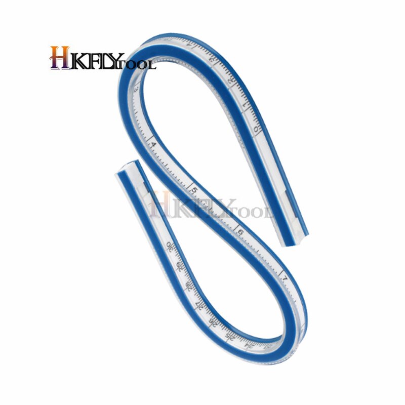 Règle de mesure à bande en plastique souple, règle à courbe Flexible de 30CM 1 pièce