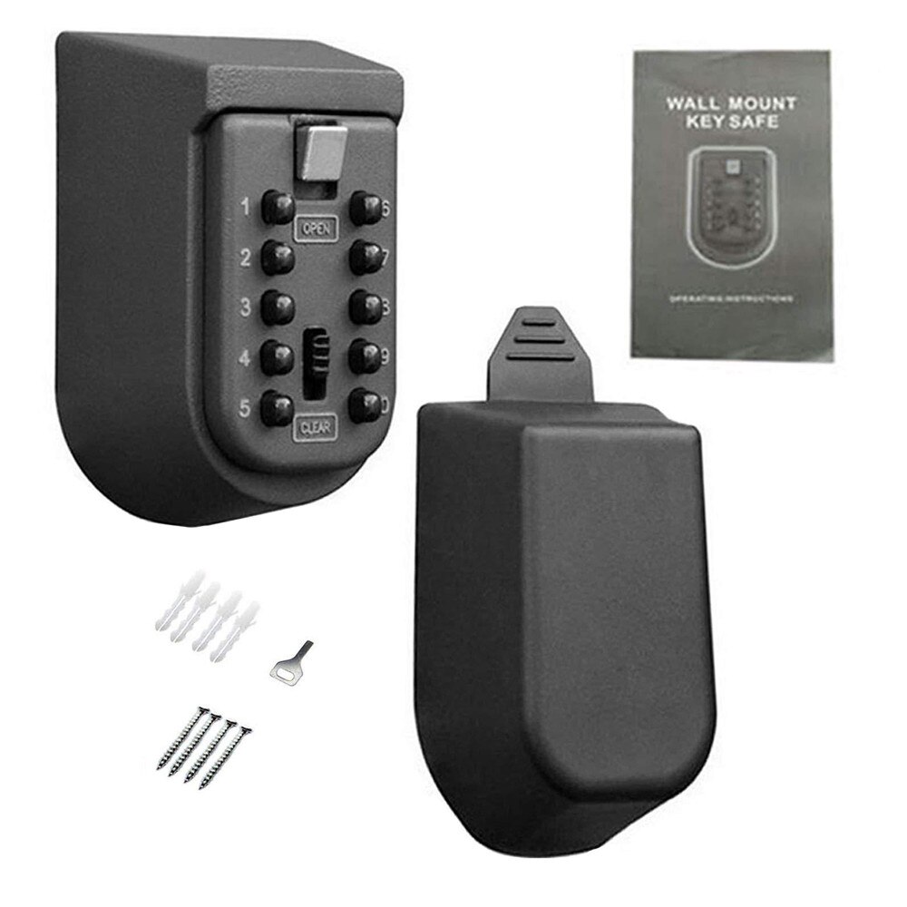Key Safe Box Aluminium Alloy Wall Mounted Home Safety Password Lock Storage Boxes with Security Code Wall-mounted Cipher Key Box