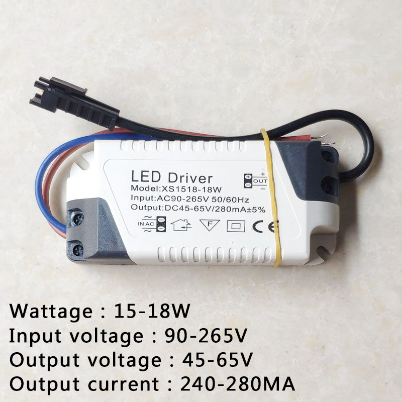 LED Driver 300mA 280mA 3W 5W 12W 15W 18W 24W 30W 36W 50W LED Power Supply Unit AC85-265V Lighting Transformers For LED Lights: 15-18W