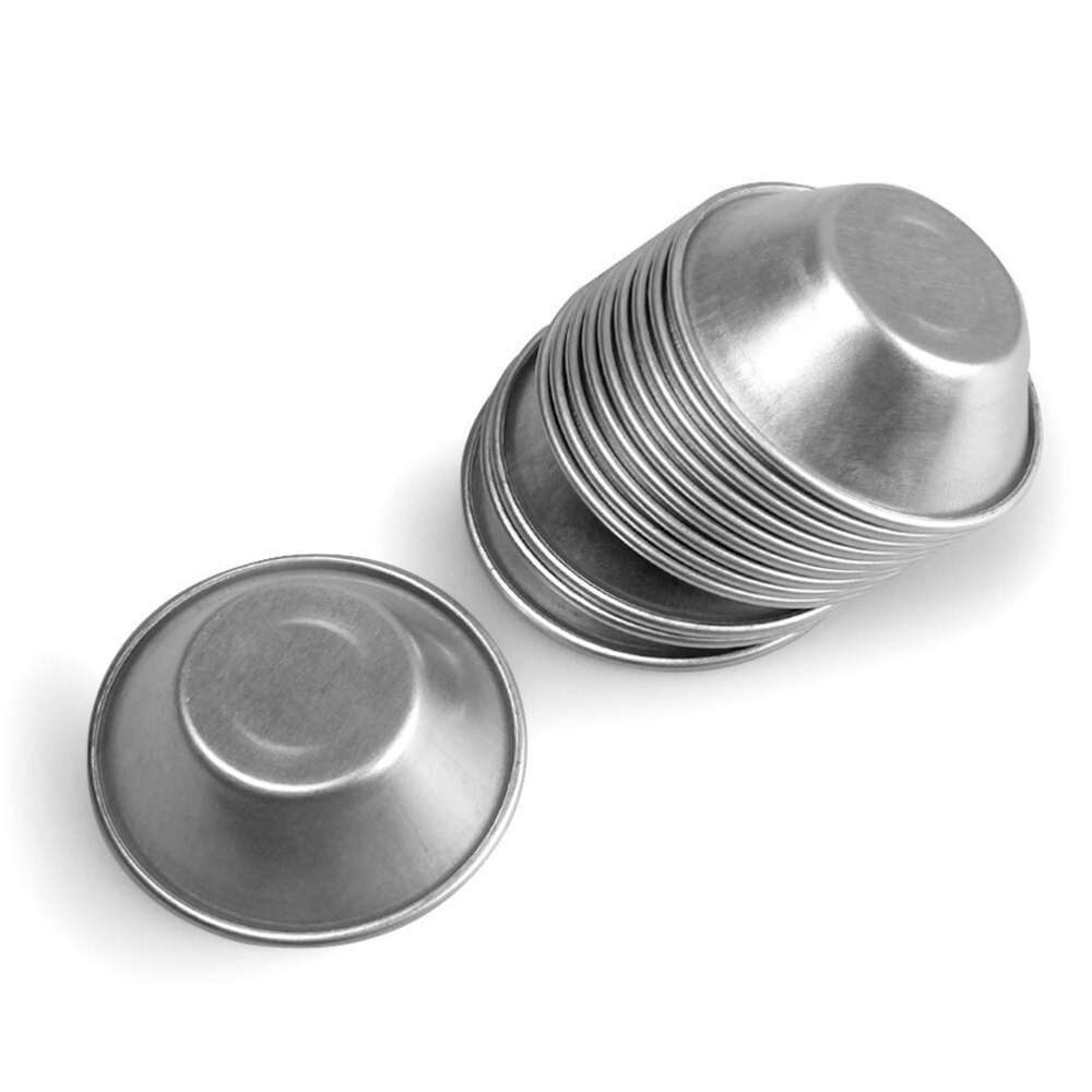 25 Stuks Aluminium Ei Mallen Ronde Vorm Cupcake Mini Tiny Pie Bakken Mallen Herbruikbare Metalen Muffin Baking Cups cake Cooki