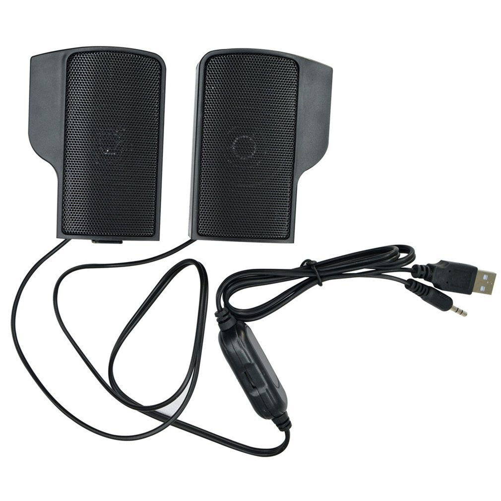 1 Paar Mini Draagbare Clipon Usb Stereo Luidsprekers Lijn Controller Soundbar Voor Laptop Mp3 Telefoon Muziekspeler Pc Met Clip: Default Title